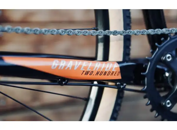 Rock Machine Gravelride 200 gravel bicykel Gloss Black/Brick Orange/Silver