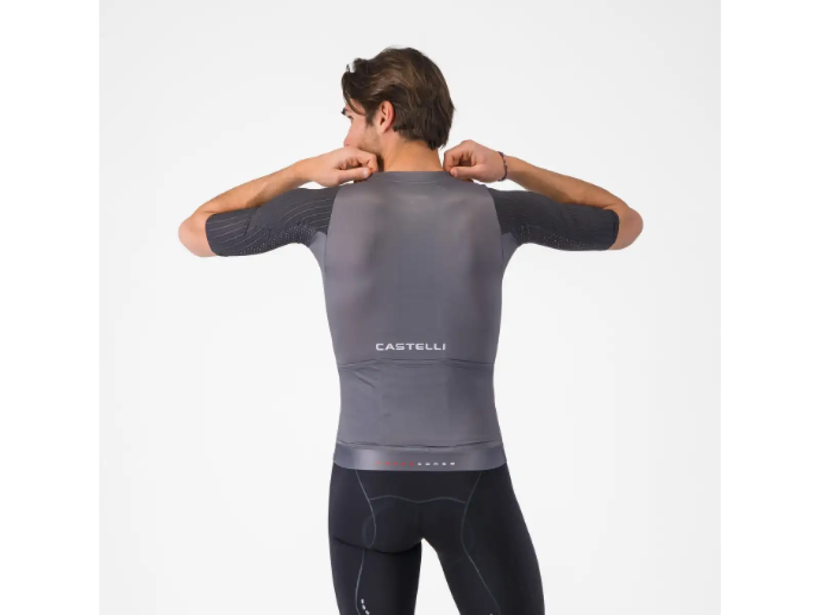 Castelli Aero Race 8S pánsky dres krátky rukáv Smoky Gray