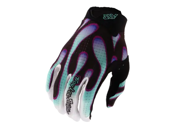 Troy Lee Designs Youth Air Overspray detské rukavice Black/Real Teal