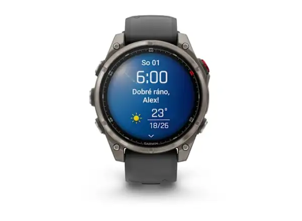 Garmin fenix 8 Pro 47 mm, AMOLED Sapphire, Titanium so silikónovým remienkom Graphite/Black