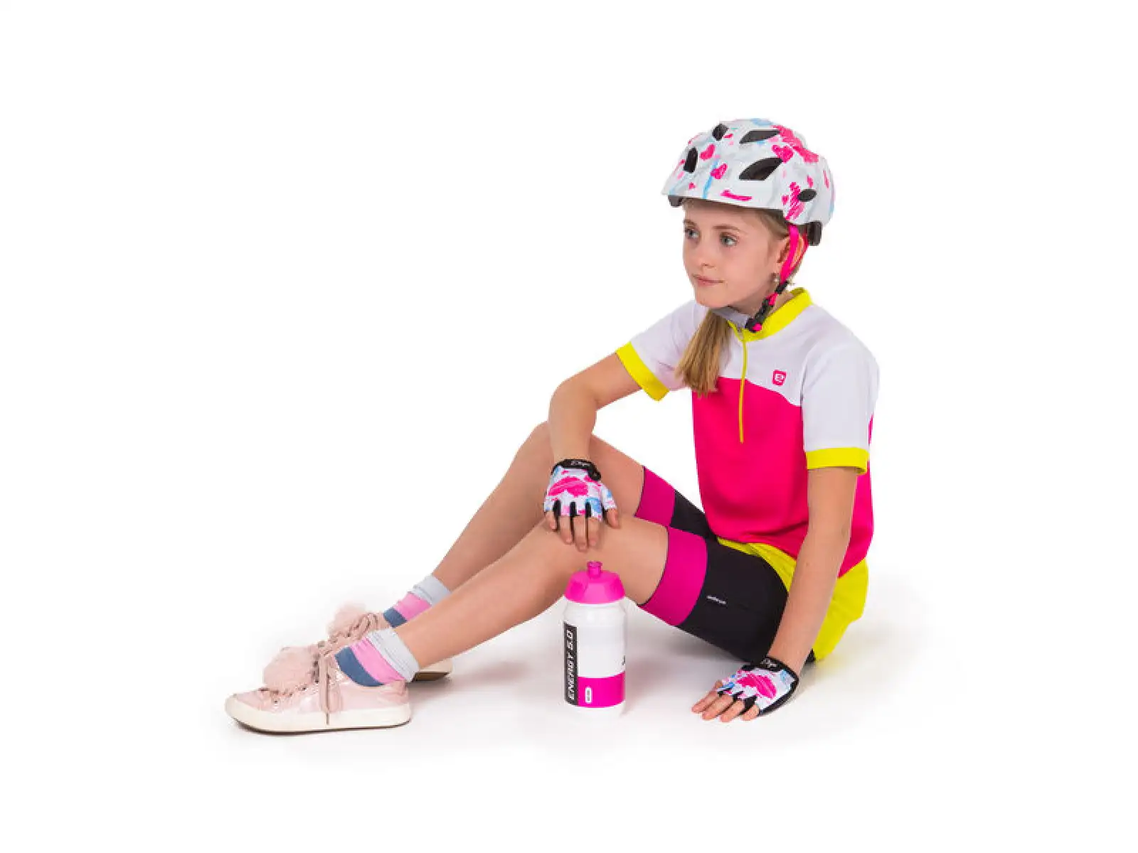 Etape Tiny detské cyklistické rukavice krátke biela