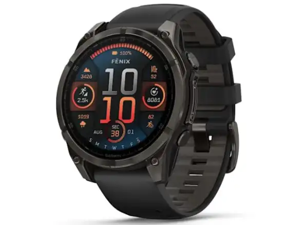 fenix® 8 - 47 mm, AMOLED, Safír, Uhlová šedá DLC titanová s čiernou/šedou.
