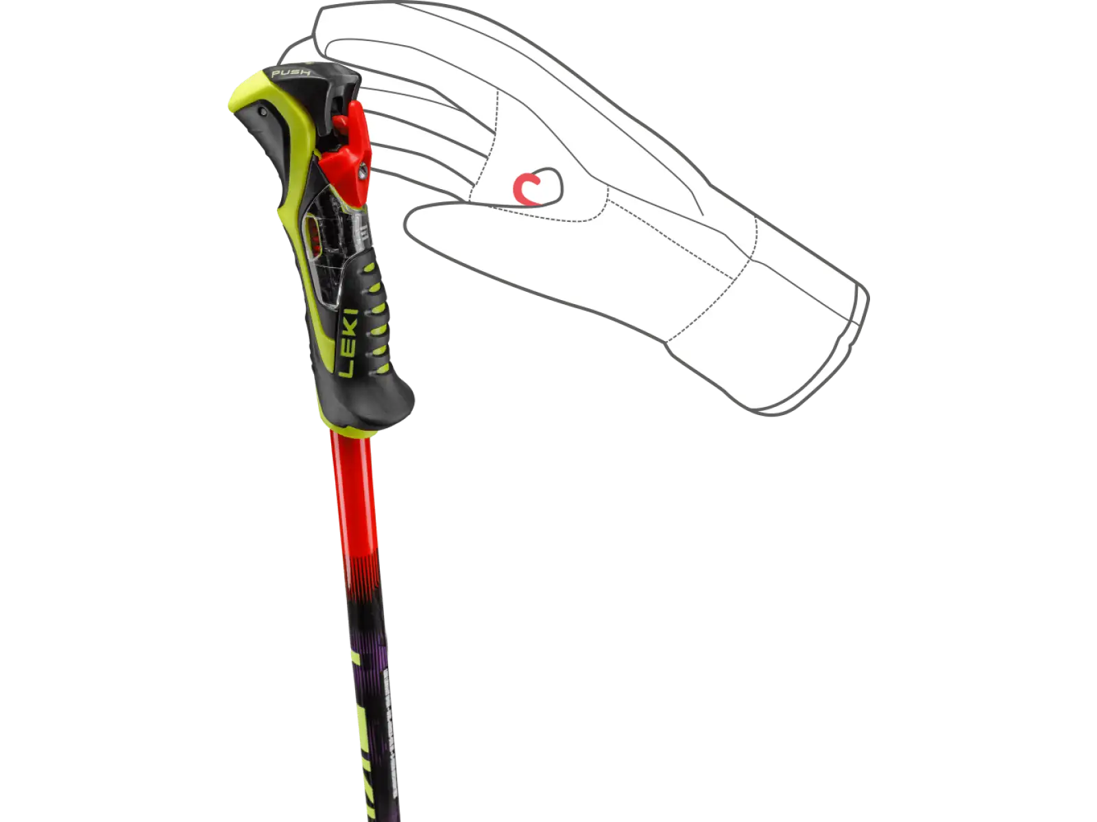 Leki WCR Pro Lite SL TR zjazdové palice  Bright red-violet-neonyellow