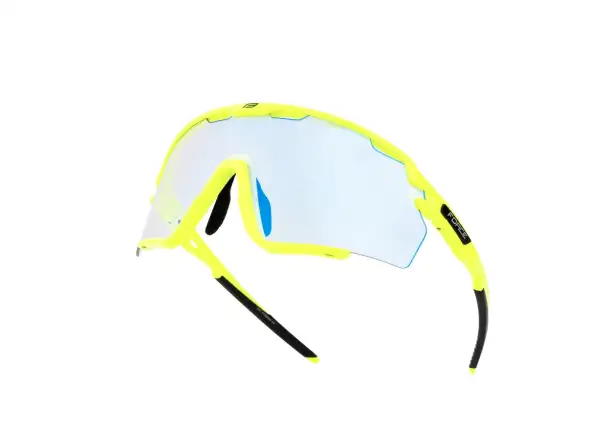 brýle FORCE CYCLONE černo-fluo,modré foto. sklo