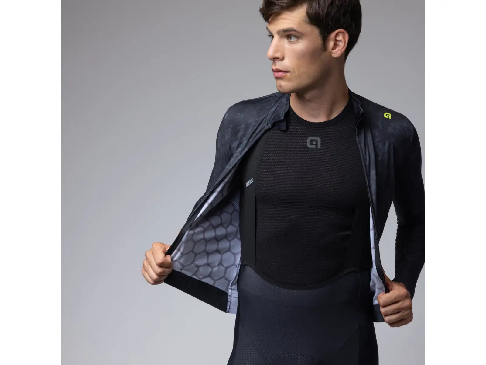 Alé R-EV1 Grafenium pánsky zateplený cyklistický dres Black