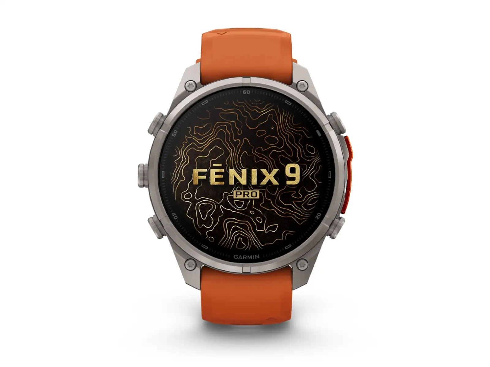 Garmin Fénix 9 Pro inReach 47 mm inteligentné hodinky Titanium Autumn orange/Spark orange