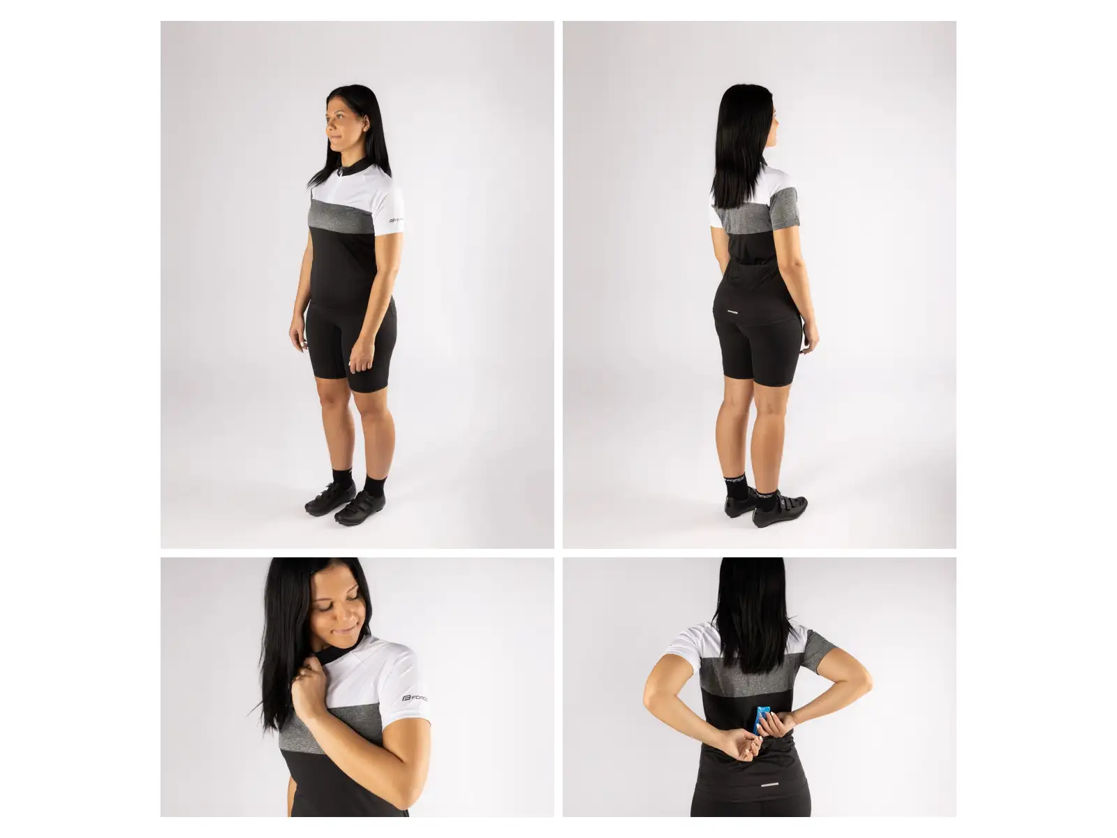 Force View Lady dámsky dres s krátkym rukávom Black/White/Grey
