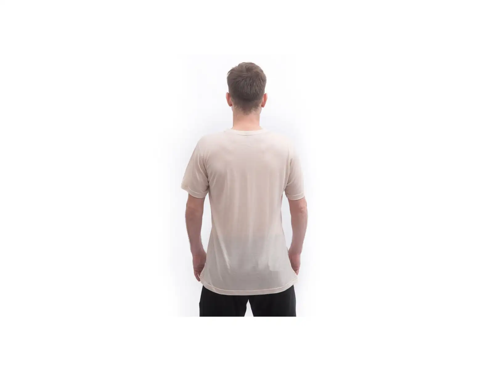 Sensor Merino Lite pánske tričko krátky rukáv Mottled Beige