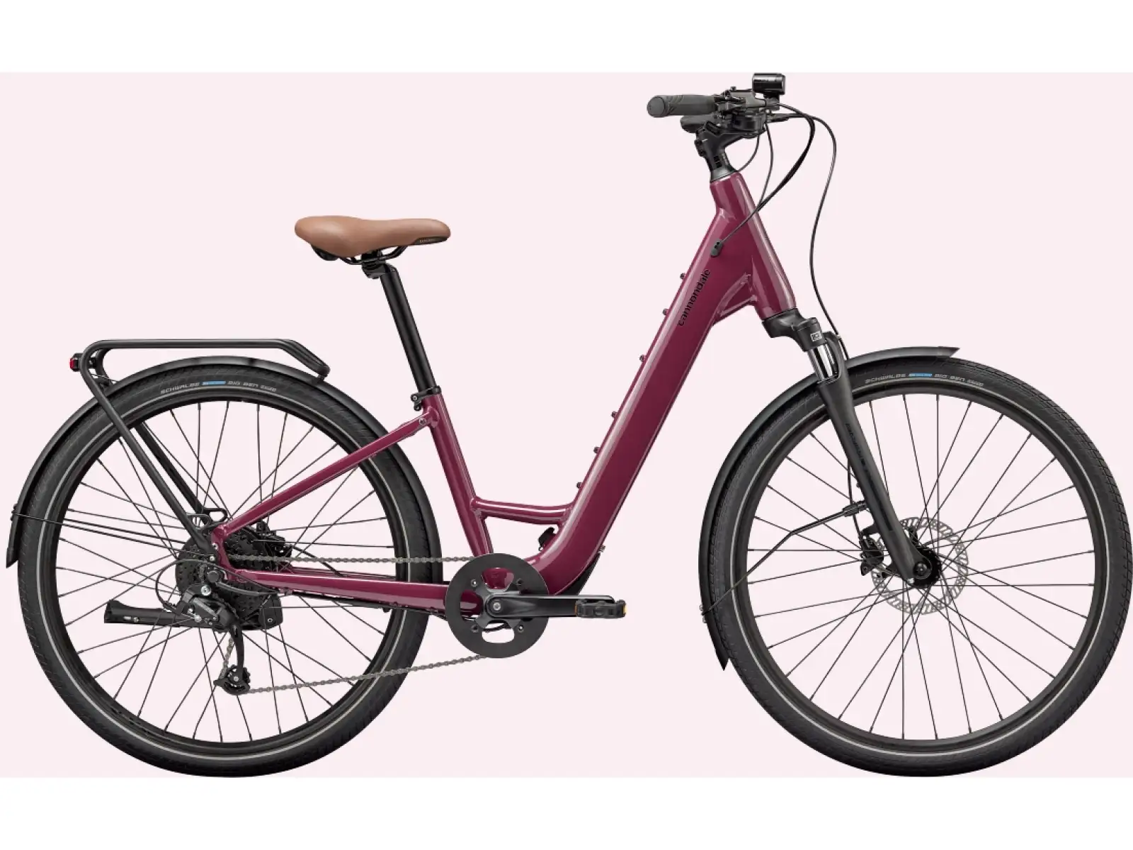 Cannondale Mavaro NEO SL 2 nízkostupové mestské elektrobicykel Black Cherry