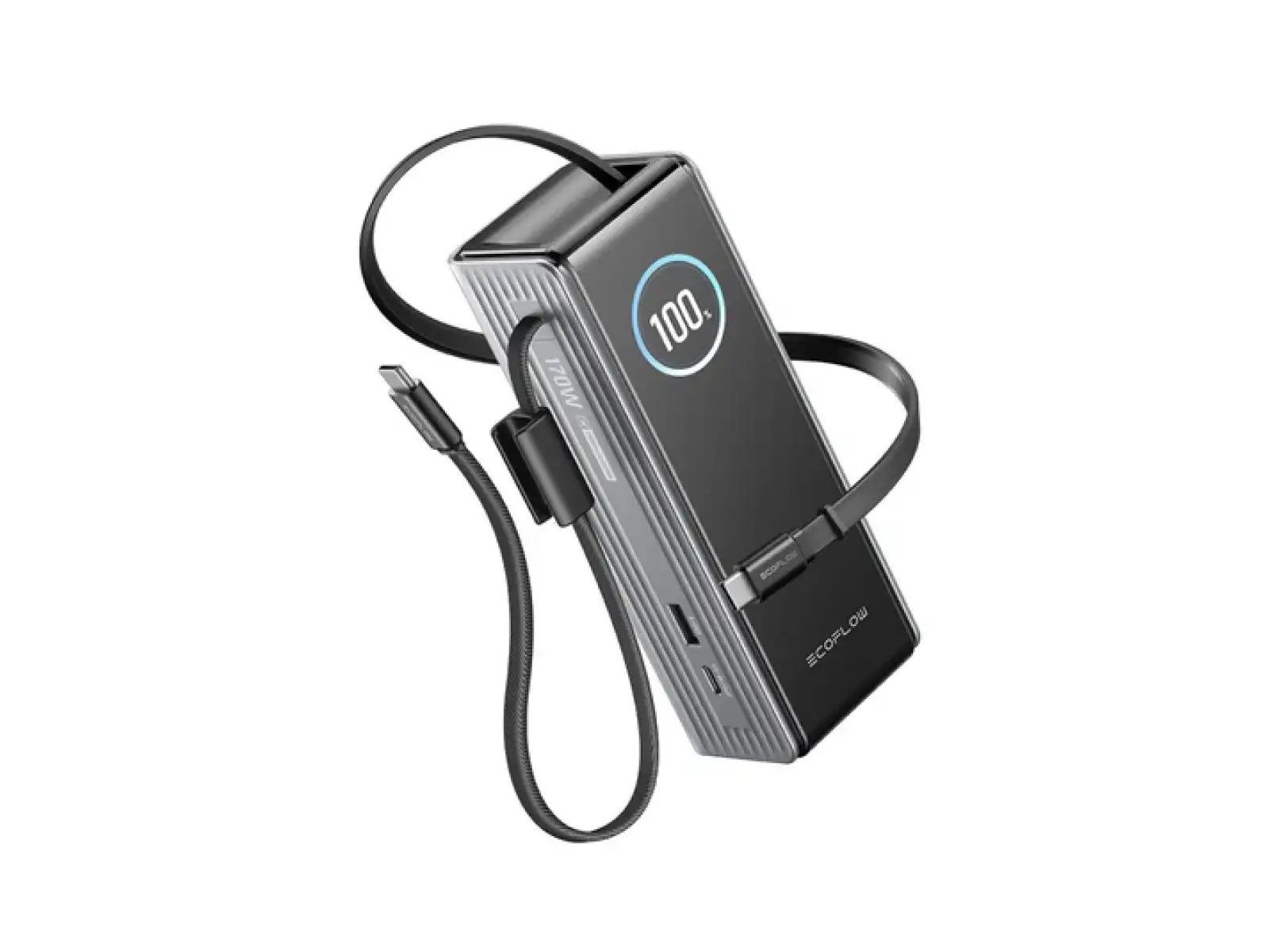 EcoFlow RAPID Power Banka (25000mAh,170W) 2x100W zabudovaný USB-C kábel - strieborná