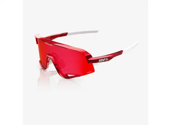 100% Slendale Pidcock Le cyklistické okuliare Gloss Red Holographic HiPER Red Mirror Lens