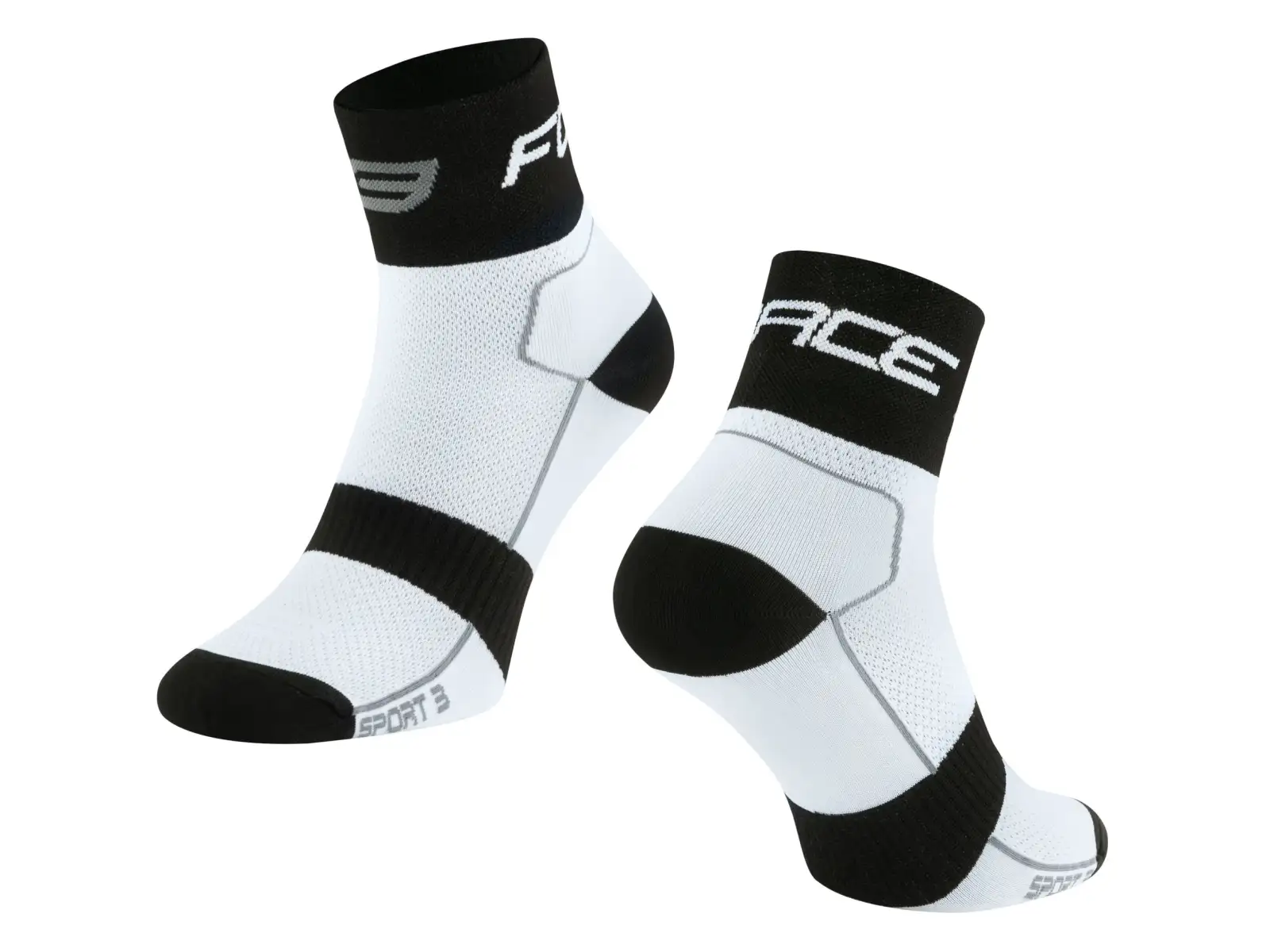 no Force Sport 3 cyklistické ponožky biele/čierne