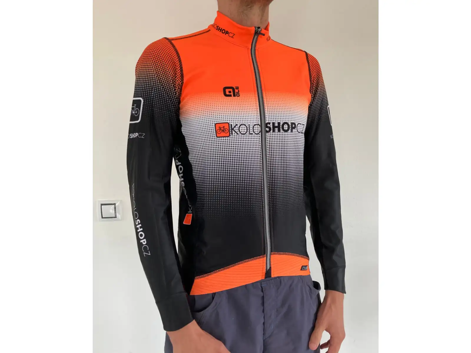 Alé PR System Koloshop pánsky zateplený dres s dlhým rukávom oranžový