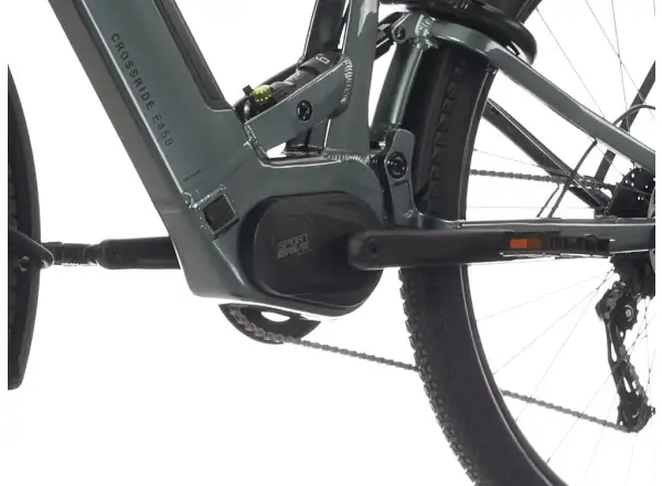 Rock Machine Crossride e450 FS nízkonástupový celoodpružený elektrobicykel Ocean Grey/Black