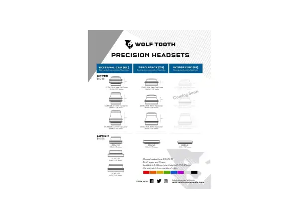 Wolf Tooth Performance Upper IS41/28,6 7mm stack integrované hlavové zloženie čierna