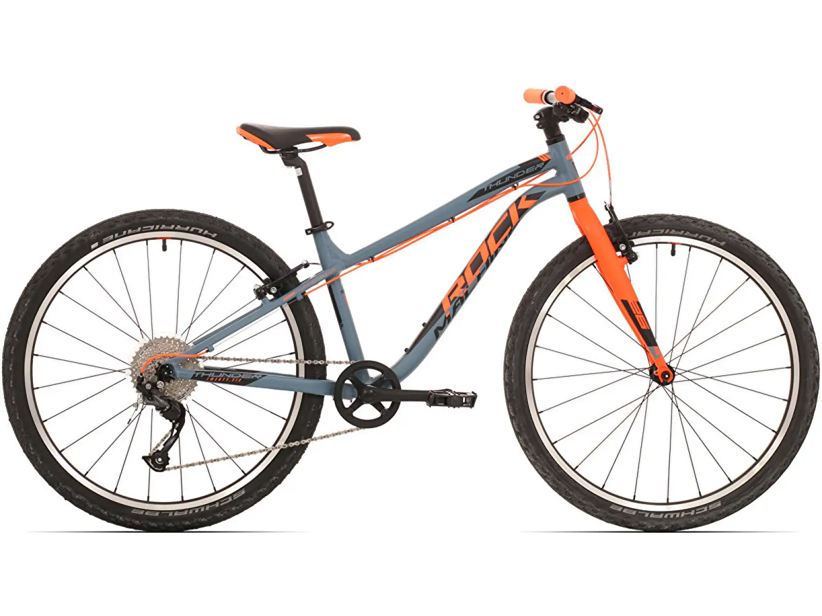 Detský bicykel Rock Machine Thunder 26 2021 mat slate grey/neon/orange/black