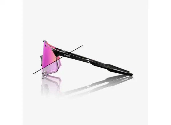 100% Hypercraft SQ okuliare Gloss Black/Photochromic Purple Mirror