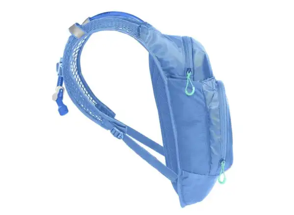 Detský batoh Camelbak Mini Mule 5 l + rezervoár 1,5 l (modrý s palmovým vzorom)