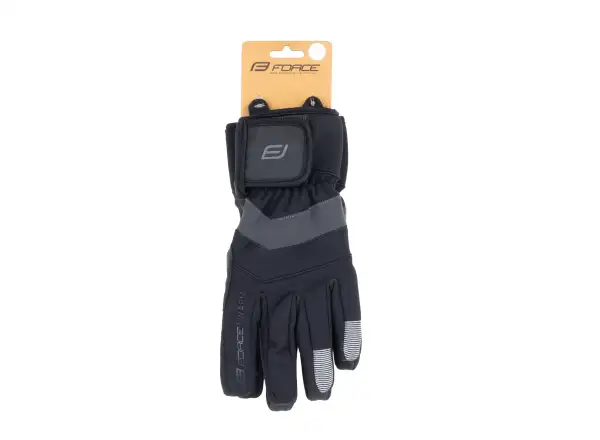 Force Warmer zimné cyklistické rukavice čierna