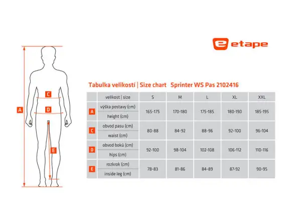 Etape Sprinter 2.0 WS pánske nohavice čierna/žltá fluo