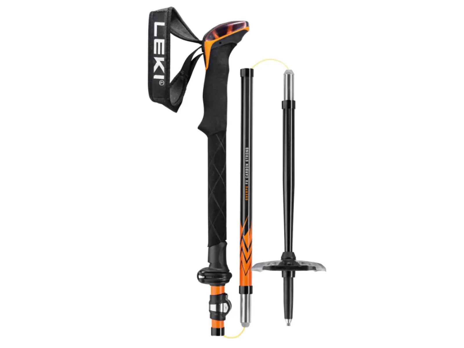Leki Sherpa FX Carbon Strong skladacie trekingové palice Orange/Denim blue