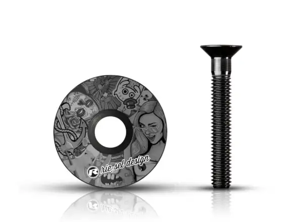 Rie:sel Design Stem:cap viečko hlavového zloženia stickerbomb ultra black II