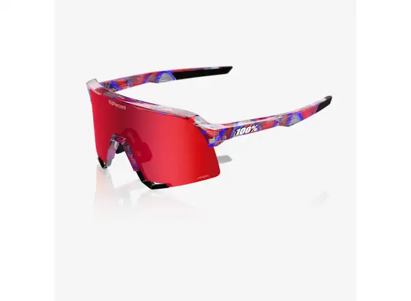 100% S3 okuliare FDJ Gloss Translucent Red/Blue/HiPER Fire Red Mirror Lens
