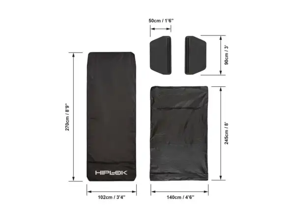 Hiplok Rideshield ochranná podložka 2700 x 1020 mm čierna