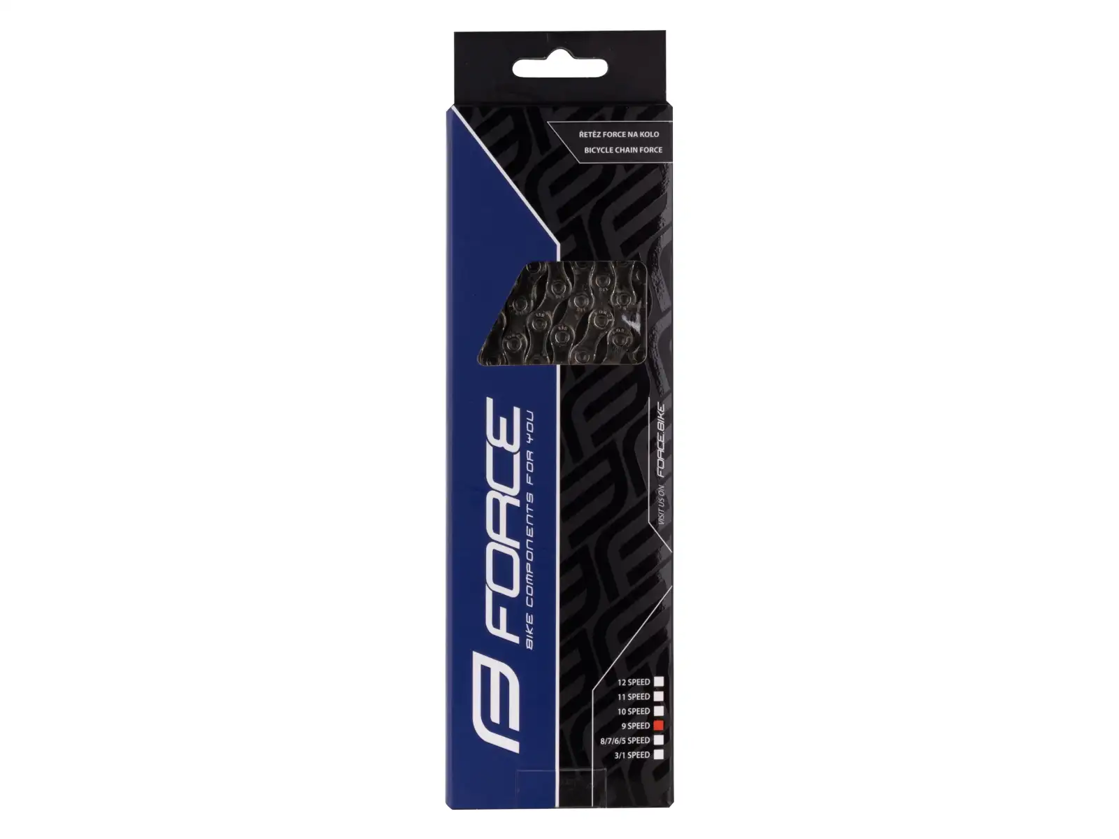 Force P9 E-bike 9 sp. reťaz 138 čl. celostrieborná