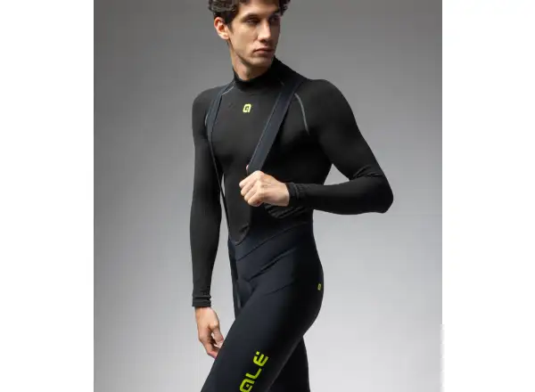 ALÉ Calzamaglia C/B Winter pánske zimné cyklistické nohavice black/fluo yellow