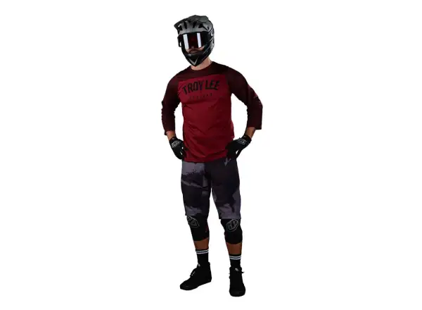 Troy Lee Designs Ruckus Pánske tričko s 3/4 rukávmi Camber Oxblood Jersey