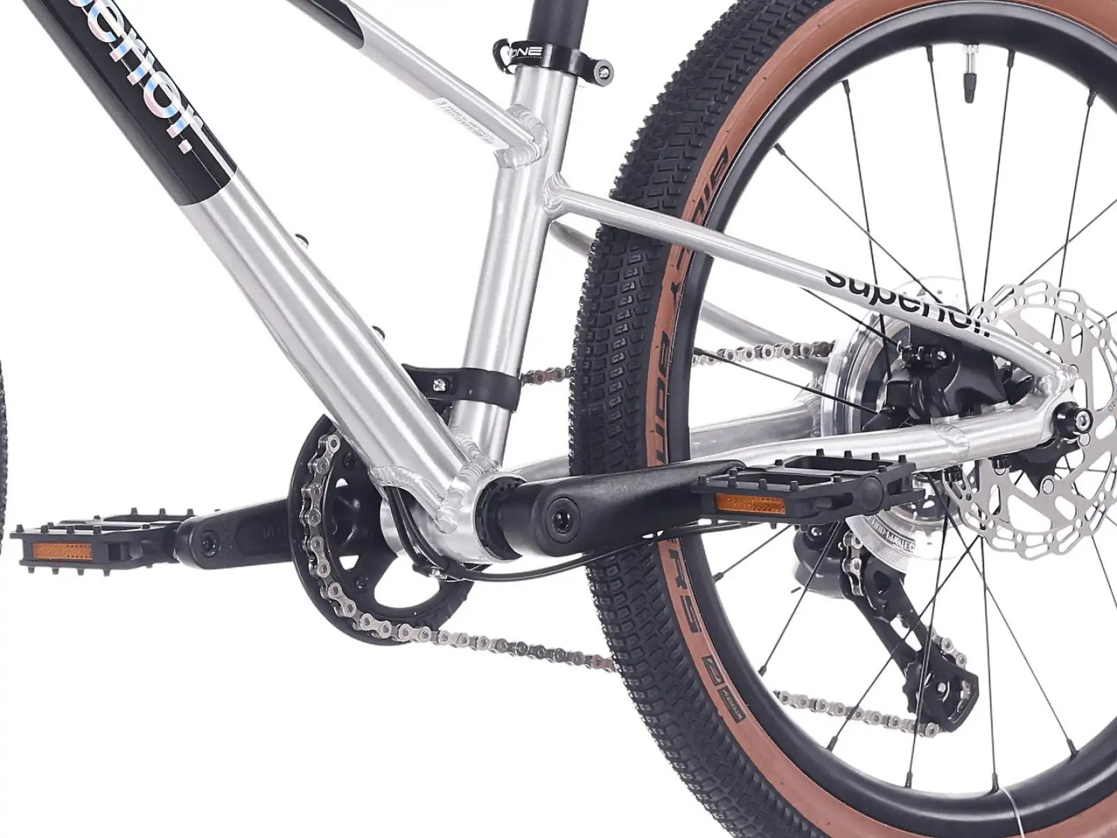 Superior TEAM 20 bicykel Gloss Brushed Alu / Rainbow Black 9.0"