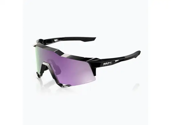 100% Speedcraft slnečné okuliare Polished Black/HiPER Polarized Lavender Mirror