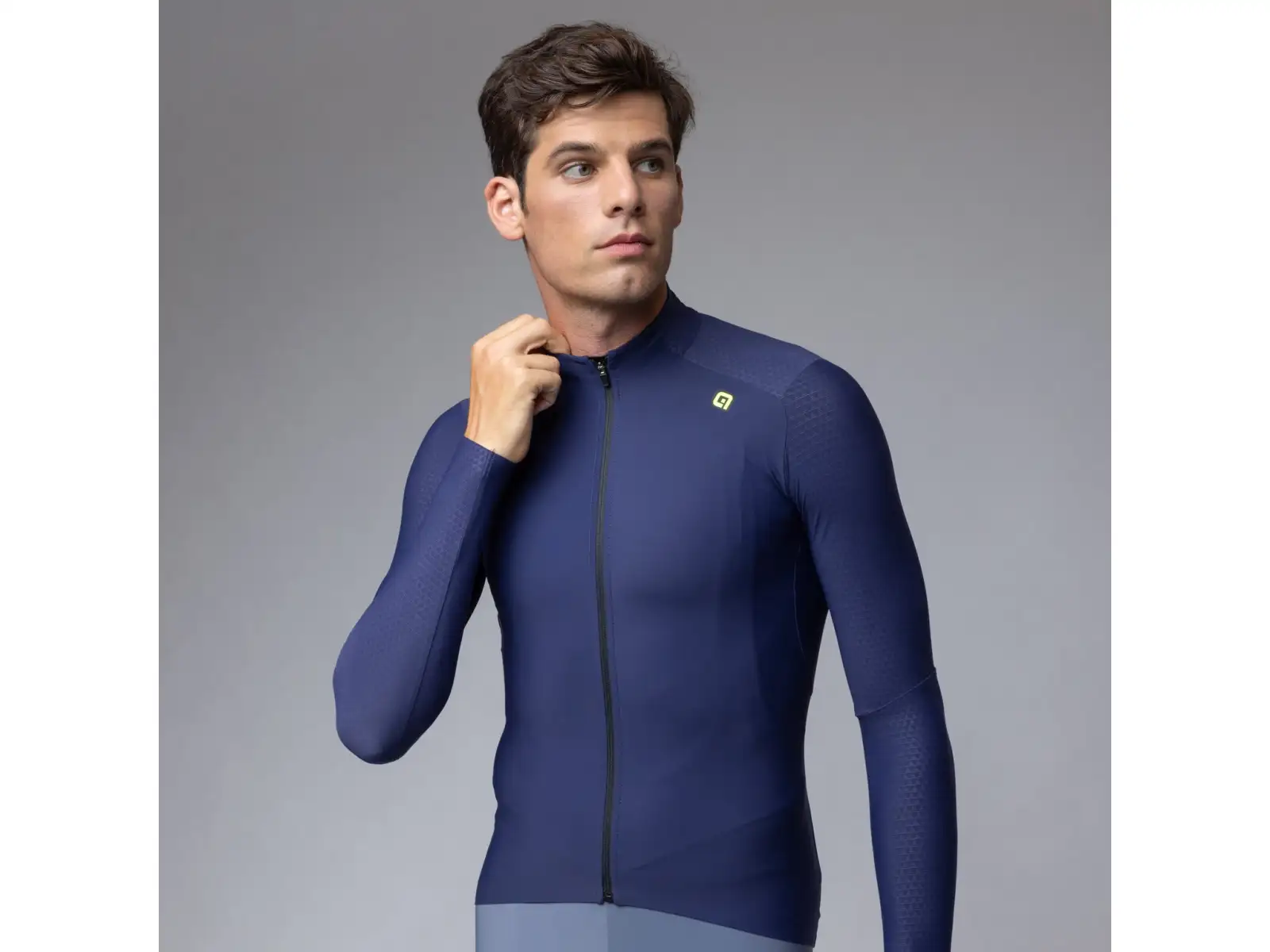 Alé R-EV1 Warm Race pánsky zateplený cyklistický dres Blueish