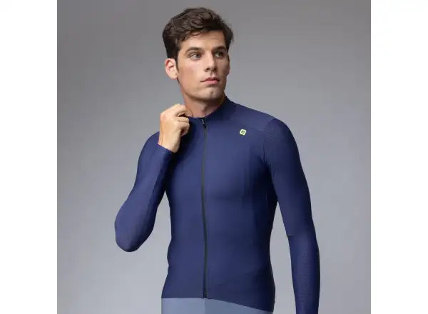 Alé R-EV1 Warm Race pánsky zateplený cyklistický dres Blueish