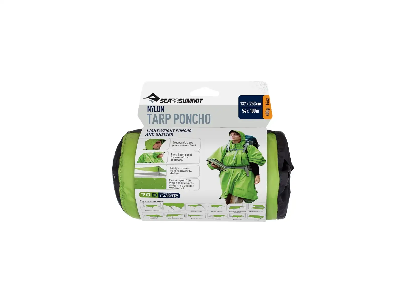 Sea to Summit Nylon Tarp Pončo Green