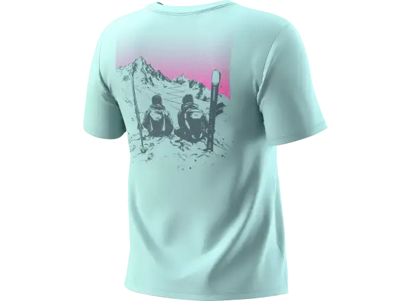 Dynafit Back Graphic Cotton dámske tričko krátky rukáv Cloud Blue/Twilight