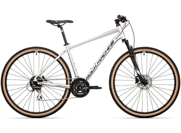 Rock Machine CrossRide 300 gloss silver/black trekingový bicykel