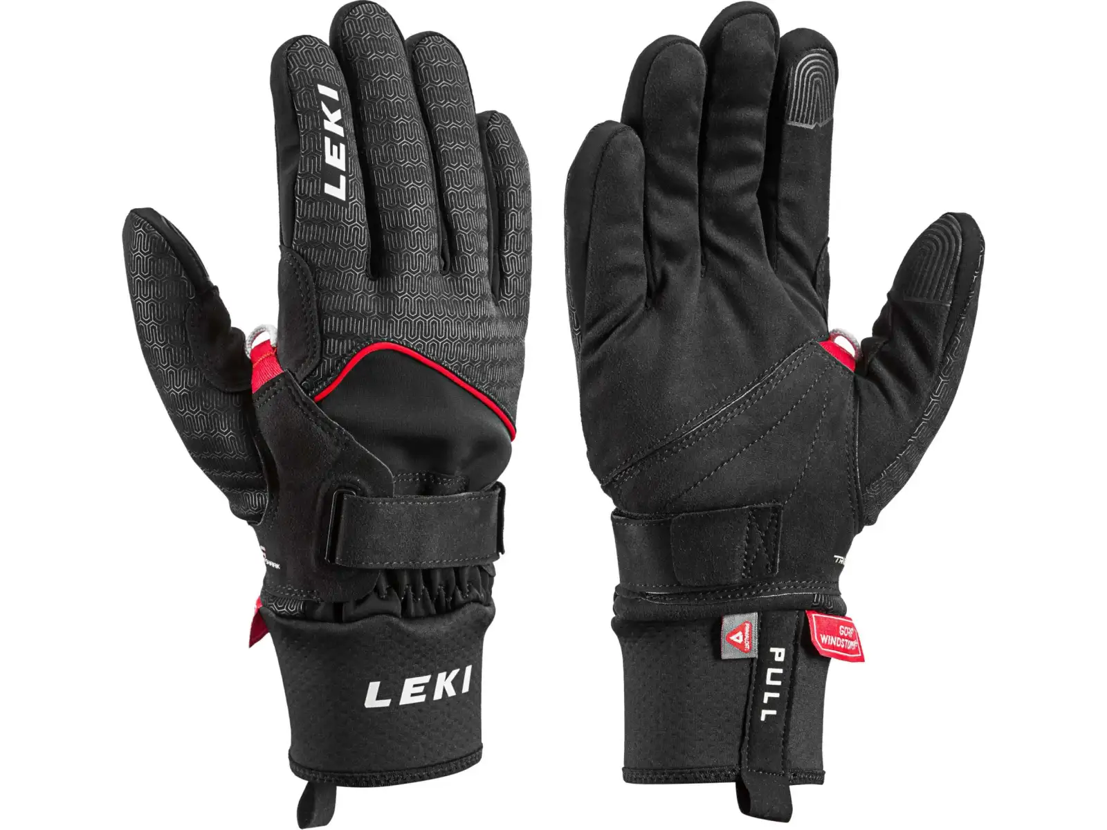 Leki Nordic Thermo Shark bežecké rukavice black/red