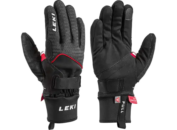 Leki Nordic Thermo Shark bežecké rukavice black/red