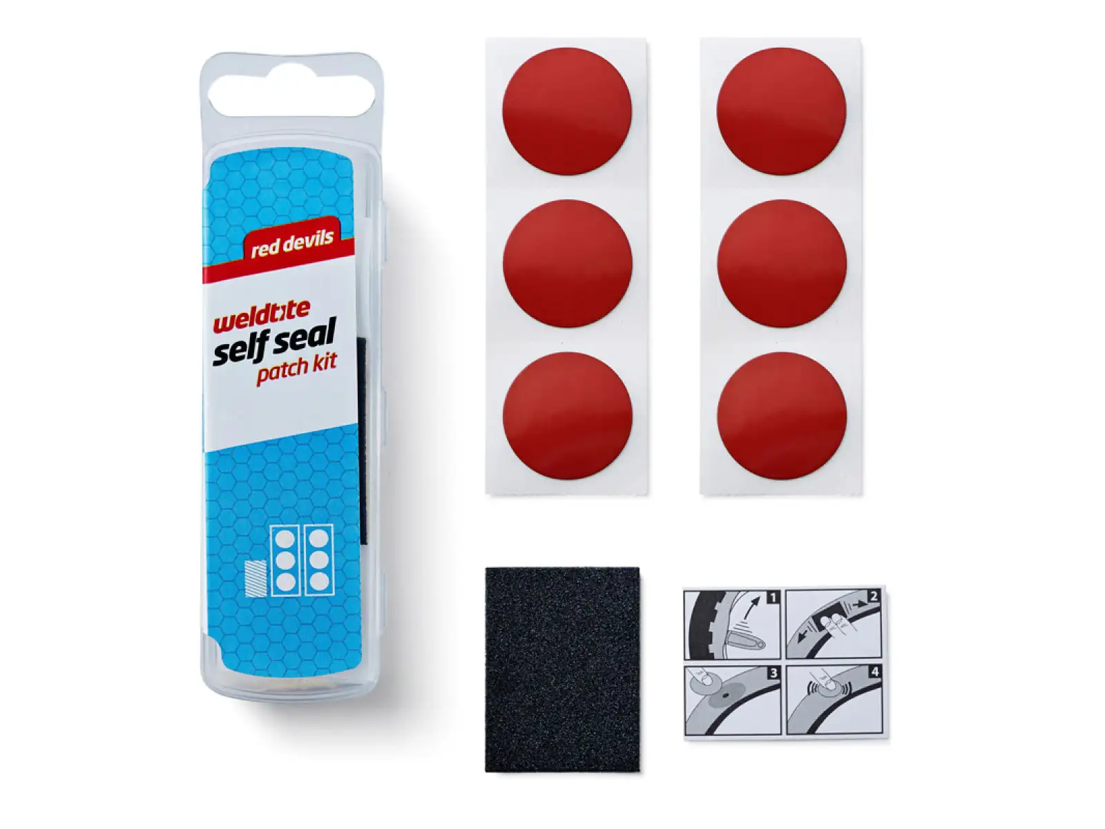 Weldtite Self Seal Red Devils samolepiace záplaty 7 ks