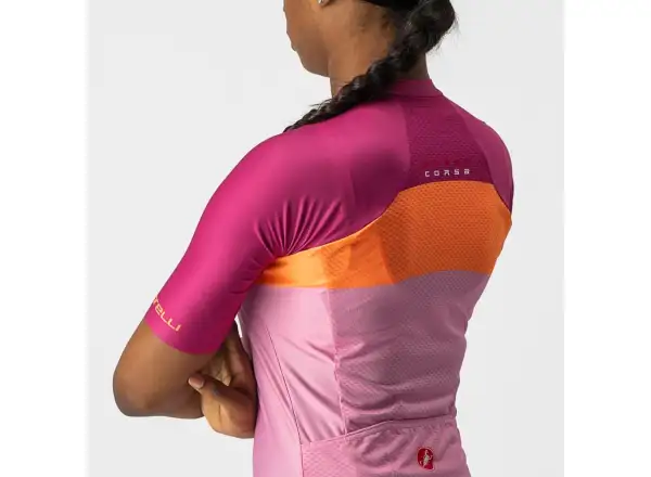 Dámsky dres s krátkym rukávom Castelli Aero Pro W Pink/Coral Flash