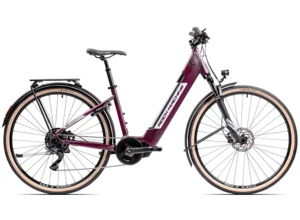 Rock Machine Crossride INT e450 Lady Touring elektrobicykel Matte Crimson / Silver