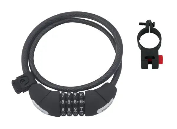 FORCE zámok špirála 85cm/10mm 4kód+držiak