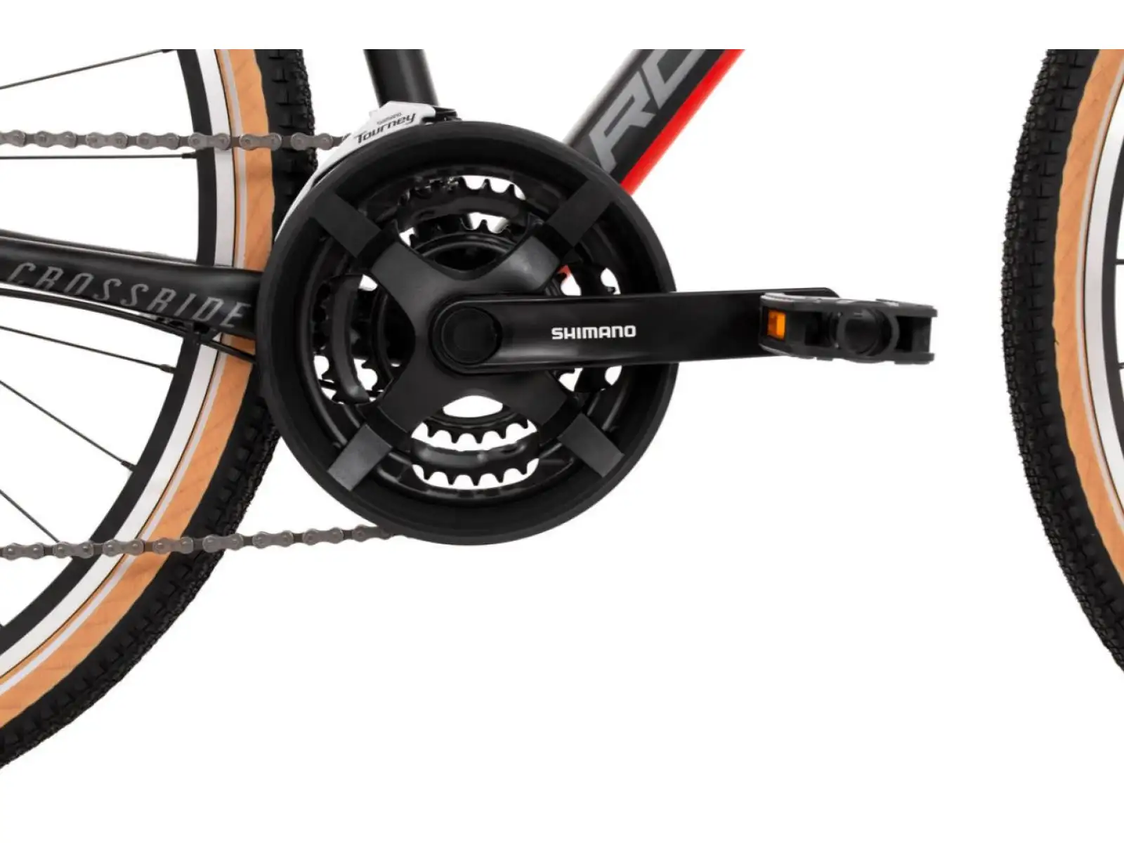 Rock Machine CrossRide 100 mat black/dark grey/brick red trekingový bicykel