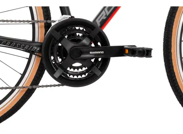Rock Machine CrossRide 100 mat black/dark grey/brick red trekingový bicykel