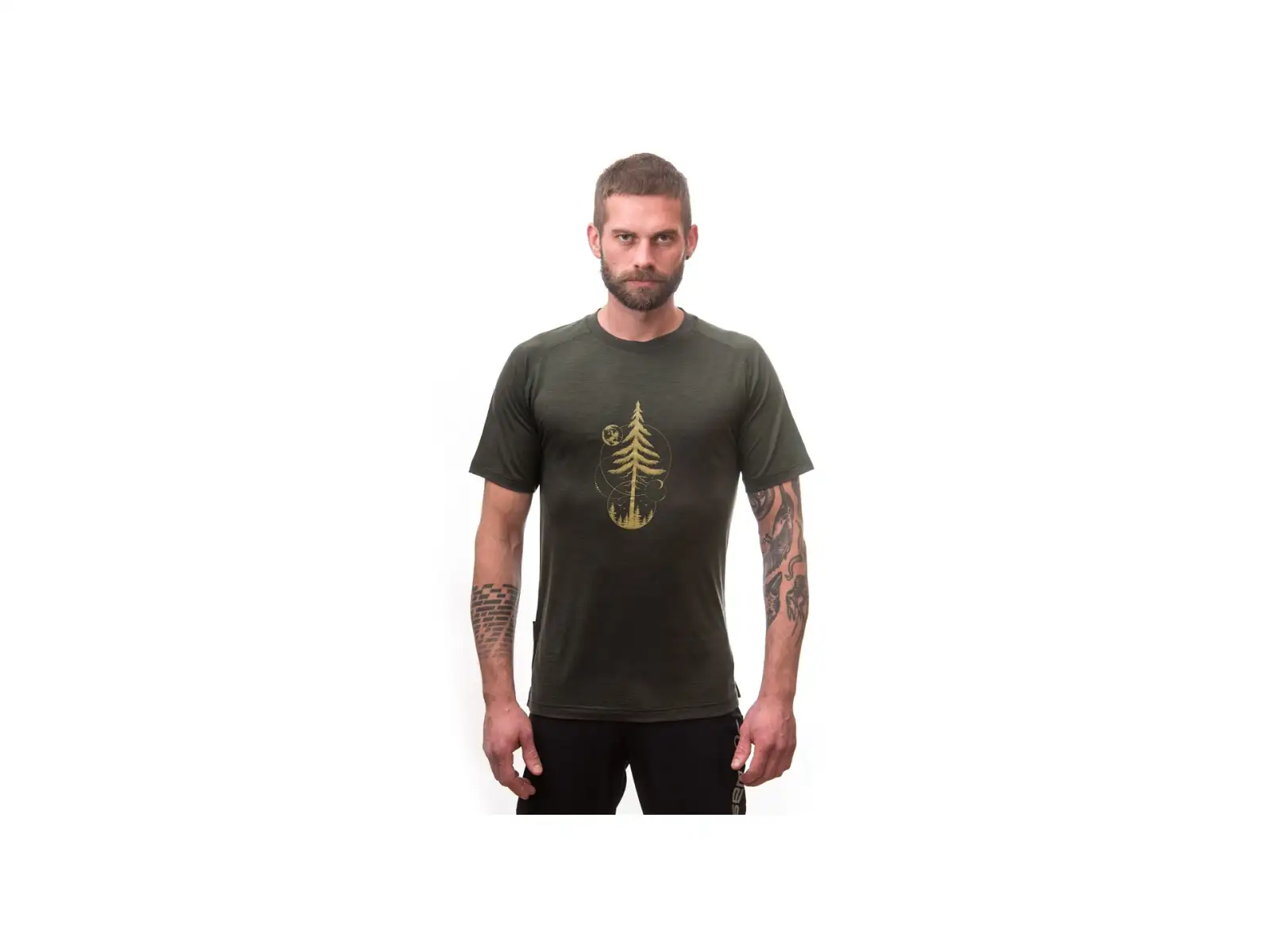 Sensor Merino Air Earth pánske tričko krátky rukáv Olive Green