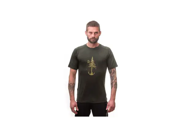 Sensor Merino Air Earth pánske tričko krátky rukáv Olive Green