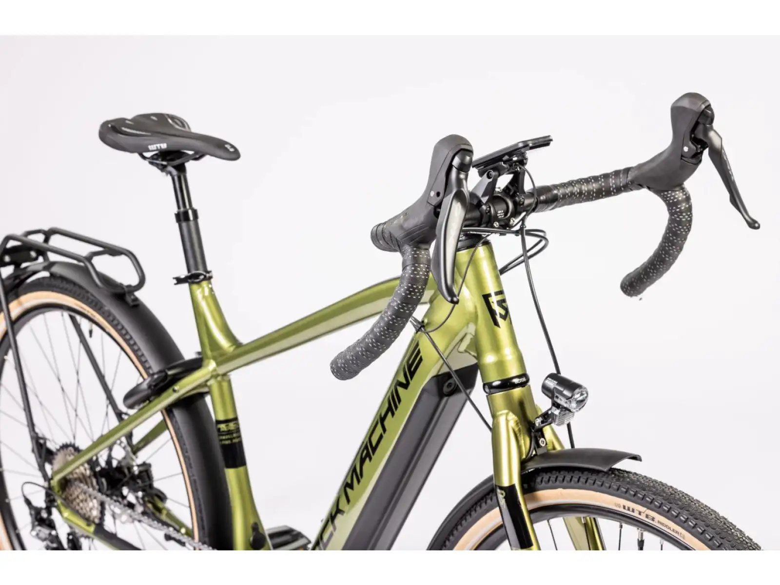 Rock Machine Gravelride e500 gravel elektrobicykel Matte Khaki/Black PREDVÁDZACIE