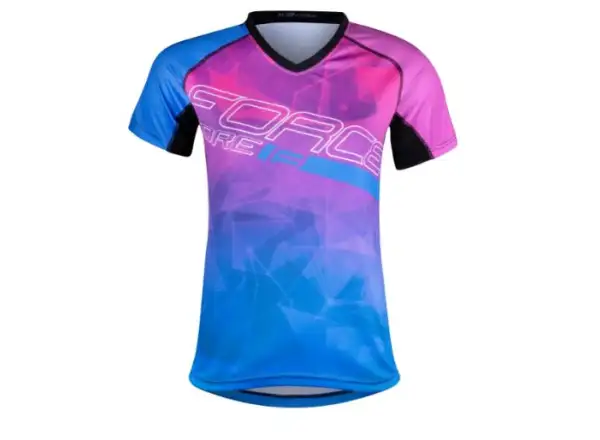 Force Core dámsky MTB dres s krátkym rukávom ružová/modrá